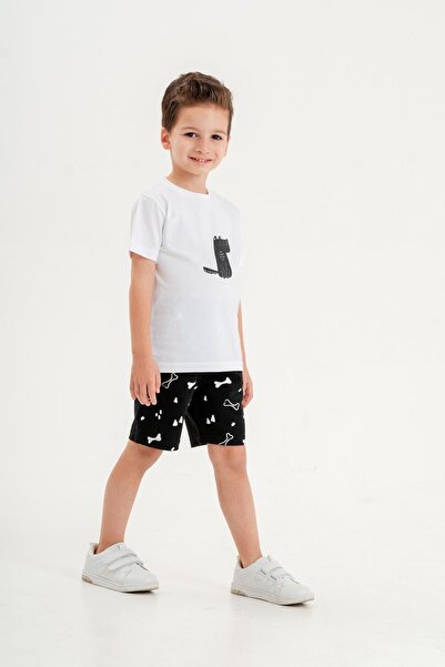 Mışıl Kids Dog Printed Boy's Shorts - T-Shirt Set