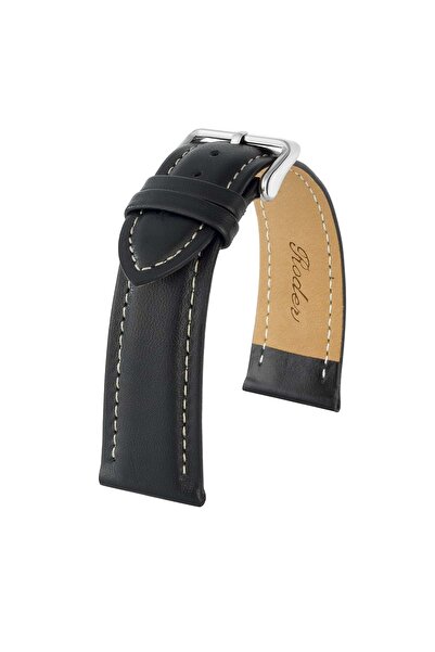 RODER حزام جلد R4101w - أسود - أبيض - 20 ملم