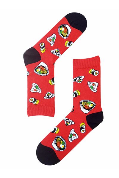 daphne studio Unisex Retro Watermelon Pink Pink Socks Patterned Socket Knee Bag