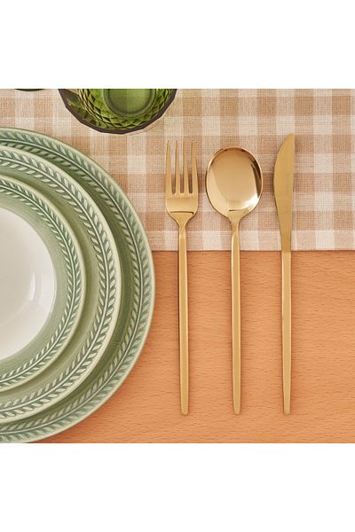 Bella Maison Siena 18 Pieces - Dining and Knife Set for 6 Persons, Gold