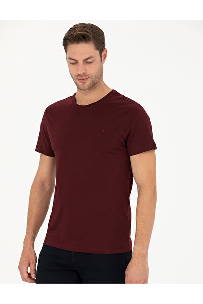 Pierre Cardin Claret Red Slim Fit Basic T-Shirt 50289335-Vr014