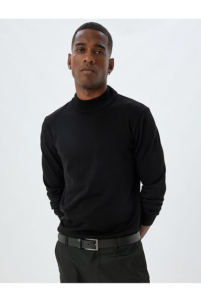 Koton Basic-Strickpullover mit Stehkragen – lange Ärmel