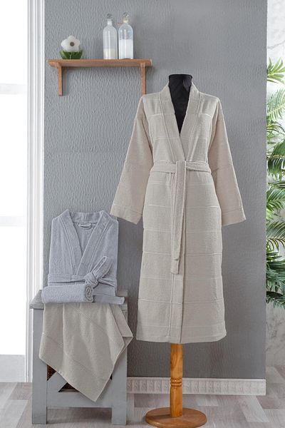 Altınbaşak Pure Soft 100% Cotton Family Bathrobe Set