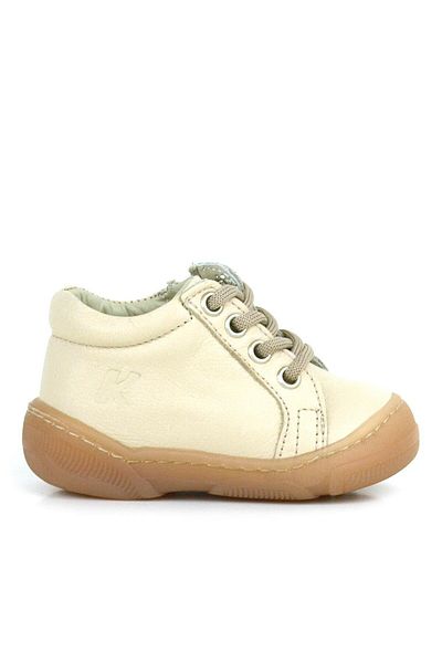 hapshoe Anatomical Soft Genuine Leather Zippered Beige Baby Boots