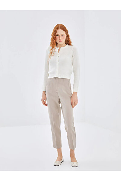 LC Waikiki LCW Vision Gri Melanj Bisiklet Yaka Kadın Triko Hırka