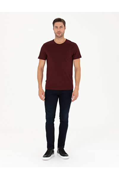 Pierre Cardin Claret Red Slim Fit Basic T-Shirt 50289335-Vr014
