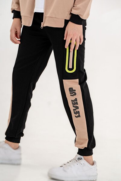 Mışıl Kids Boy's Tracksuit Set - Hooded and Printed Sweatshirt Bottom and Top