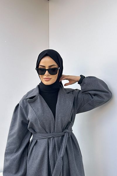 Tarzım Tuba Smoked Stamped Hijab Coat - Women'S, Belted
