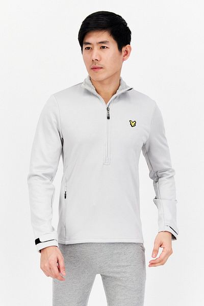 Lyle & Scott Men High Neck Brand Logo Wind Jammer Sweatshirt, Light Grey