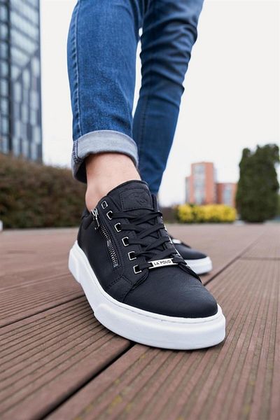 L.A Polo 095 Black Color White Sole Men's Casual Shoes