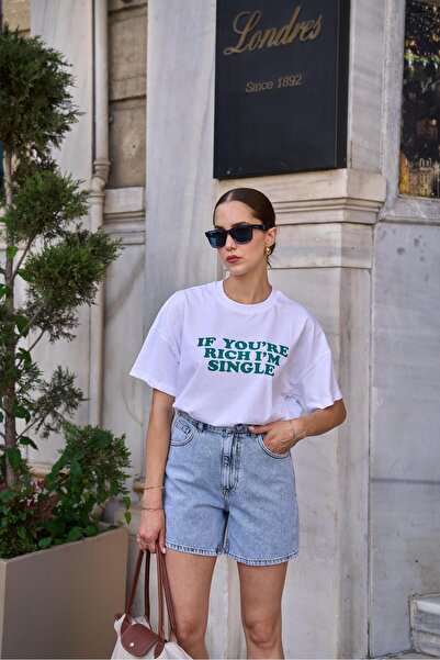 YOUR NAME Сини дамски шорти от деним - с висока талия