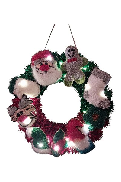 handedizayn Hediyedelisi Yılbaşı Süslü Led ışıklı Kapı Çelengi