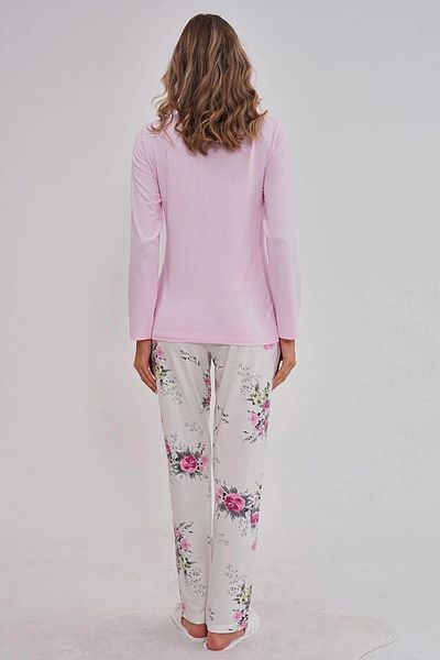 Mecit Pijama Σετ γυναικείες πιτζάμες με μακρυμάνικο Guipure - 75% βαμβάκι, 20% βισκόζη, 5% λύκρα