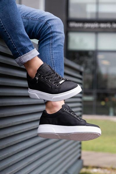 L.A Polo 095 Black Color White Sole Men's Casual Shoes