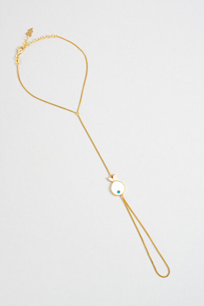 So CHIC... Beyaz Balık 18 Ayar Sarı Altın Kaplama 21 Cm Gümüş Şahmeran