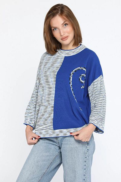 GÜLSELİ Saks Blue Women's Self Patterned Knitwear Sweater