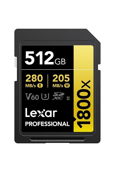 Lexar Professional 512Gb 1800X 280Mb/S 4K V60 Sd Memory Card