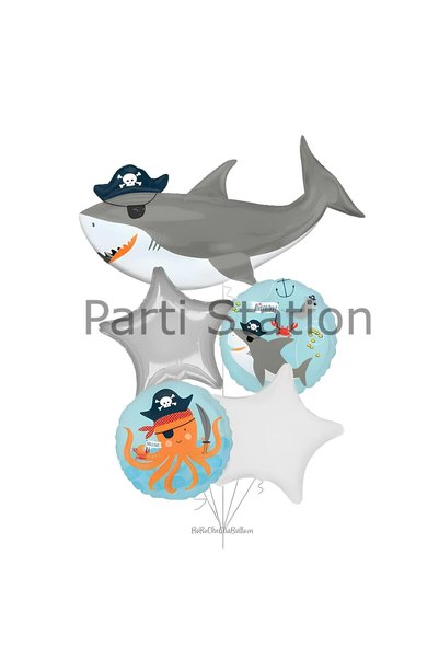Parti Station مجموعة بالونات القرش القراصنة، مجموعة بالونات عيد الميلاد على ش...
