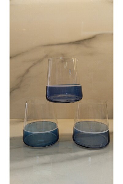 MDKLİFE Md 3 Lü Bardak Set Mavi Desenli