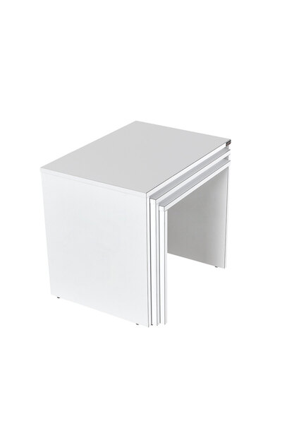 Adore Mobilya Trıple Zigon Sehpa - Lake Beyaz 55x47x40 cm (GxYxD)