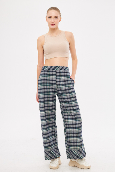 armonika Ženska tamnoplava leđa sa elastičnim detaljima na nogavicama Sa džep...