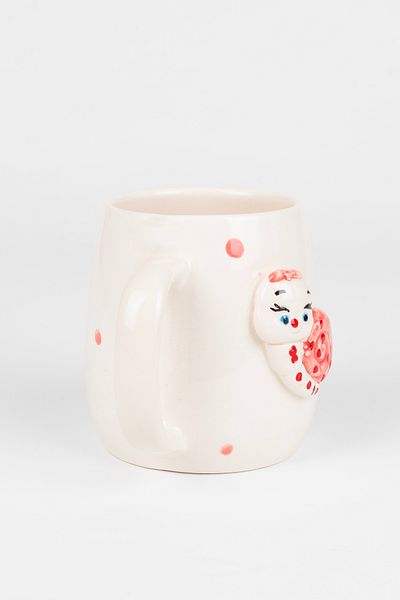 Loomart Handmade Ceramic Mug with 3D Embossed Snail Figure 400 ml