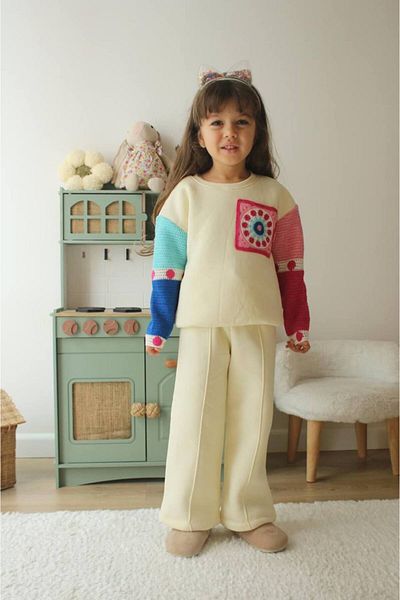 Bebekkutusu Cotton Suit for Baby Girl - Colorful Embroidered