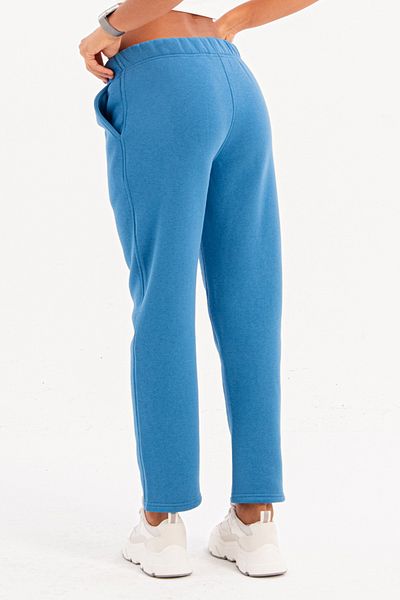 JUSTEVER Pantaloni de trening pentru femei, cu croiala relaxată, albastru, cu fleece în interior - Echo