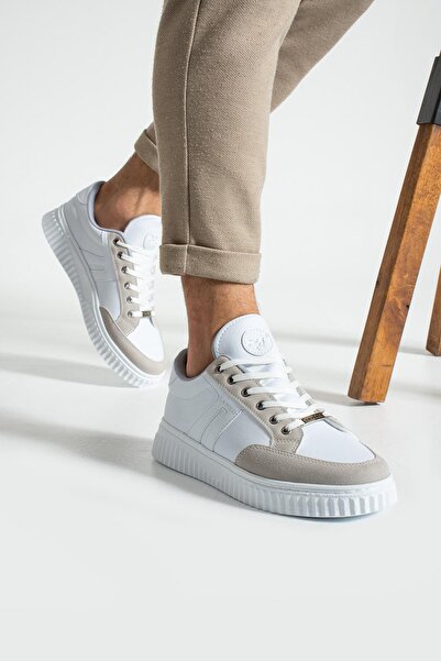 L.A Polo 509 White Ice Color White Sole Lace Up Casual Men's Sports Shoes