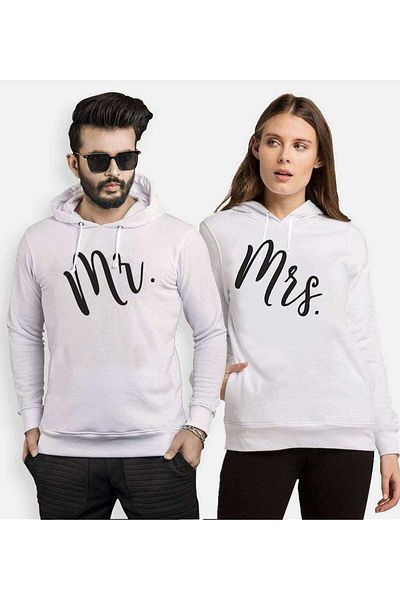 Tshirthane Mr. Mrs. 17 Lover Combinations Hooded Couple Combination