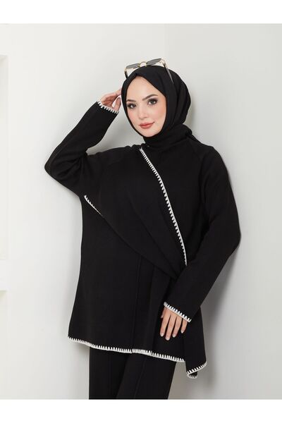 My Güzide بدلة تونيك بتفاصيل خياطة الراعي الإيطالية من الإيطالي