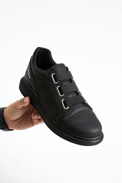 L.A Polo 341 Siyah Renk Siyah Tabanlı Günlük Erkek Spor Ayakkabı