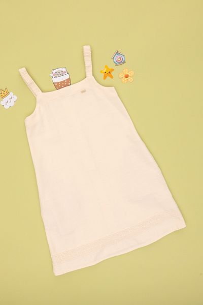 U.S. Polo Assn. Girl's Ecru Woven Dress 50282954 -Vr019