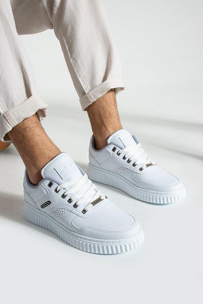 L.A Polo 09 White Color White Sole Lace up Casual Men's Sports Shoes