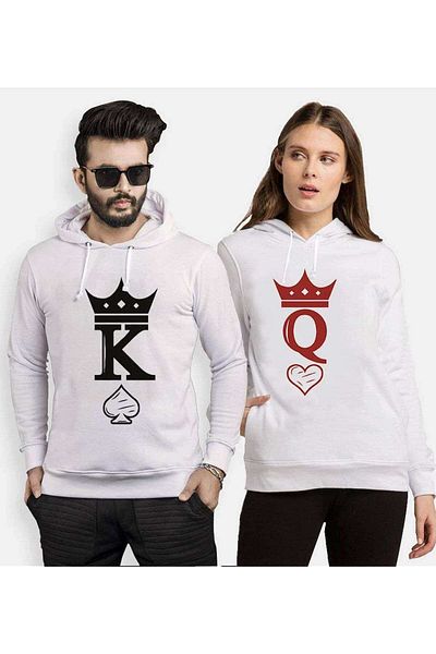 Tshirthane King Girl Lover Combinations Hooded Couple Combination