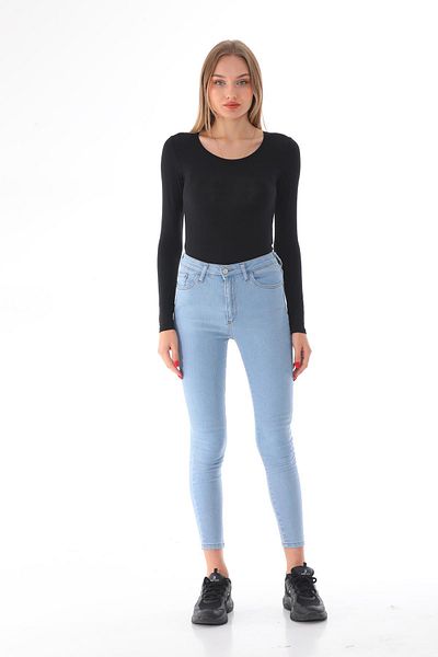 penyebizden Body de damă modal cu decolteu decoltat cu snap body-negru