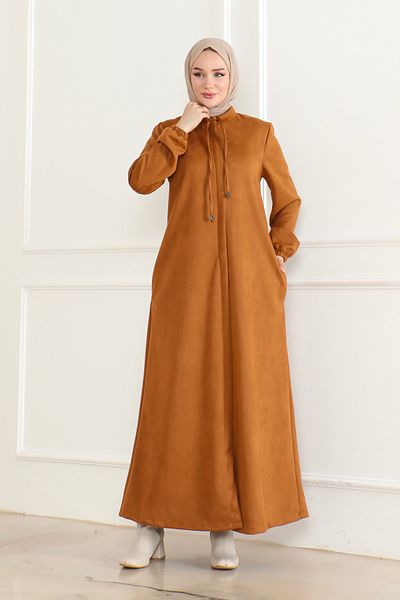 Nevayla Moda Велурен плат Salaş Cut Ferace / Camel- F0504