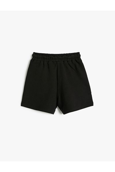 Koton Pantaloni scurți de bază din bumbac - Cu cravată în talie și buzunare