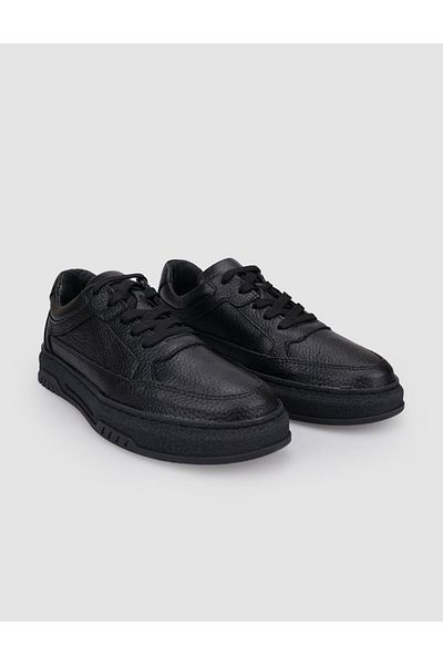 Cabani 100% Genuine Leather Black Lace-Up Women's Sports Shoes