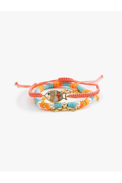 Koton Set of 3 Beaded and Fish Detailed Bracelets