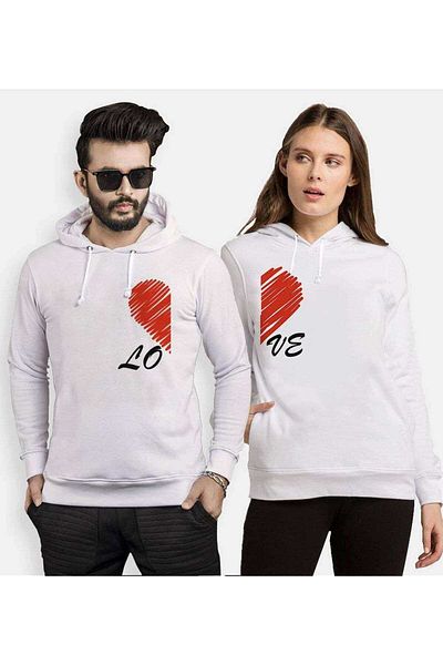 Tshirthane Hooded Couple Combination - Lo and Line Lover