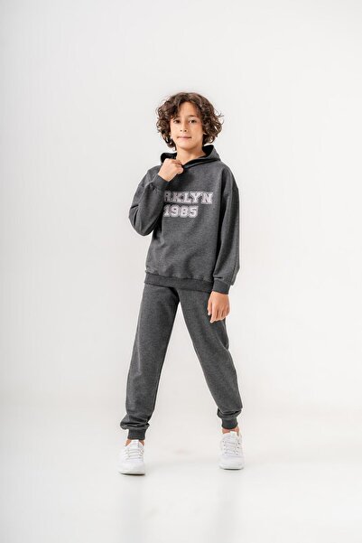Mışıl Kids BRKLYN 1985 Εκτυπωμένο Σετ Φόρμας Αγοριών - Σετ Φούτερ και Παντελόνι