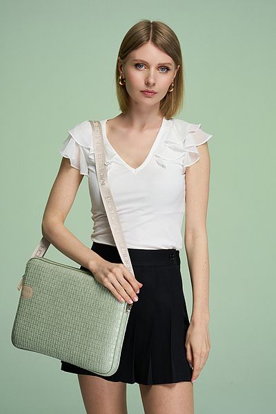 NEMO GROUP Unisex Ψάθινη θήκη για φορητό υπολογιστή Apple Macbook με λουράκι, τσάντα χαρτοφύλακα, (κατάλληλο για Huawei & Samsung)
