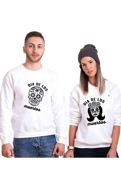 Tshirthane Dia De Los Muertos Lover Combinations Sweatshirt Couple Combination