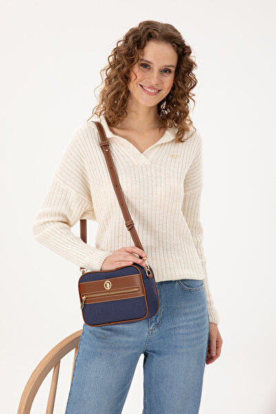 U.S. Polo Assn. حقيبة كروس نسائية من القماش باللون الأزرق الداكن 50300319-VR033