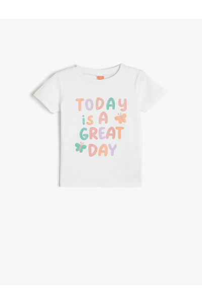 Koton Basic-T-Shirt-Set aus Baumwolle mit kurzen Ärmeln und Rundhalsausschnitt