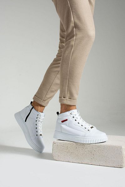 L.A Polo Ανδρικά casual παπούτσια 013 Λευκό Χρώμα Λευκή σόλα