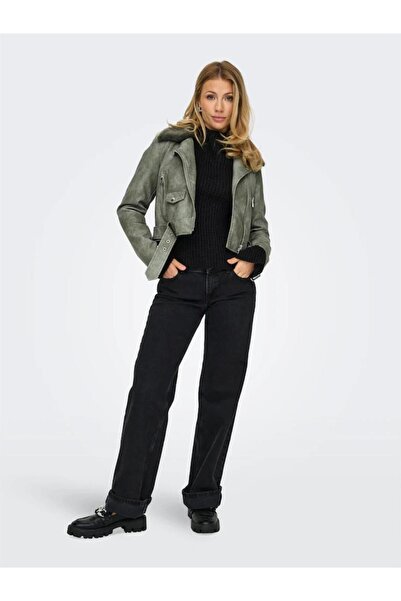 ONLY 15322399 Παλτό από δερματίνη με κορυφαίο γιακά κουρκούμα