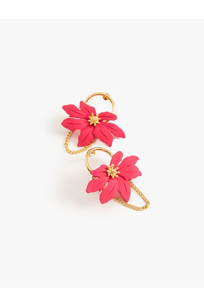Koton Medium Size Steel Flower Earrings
