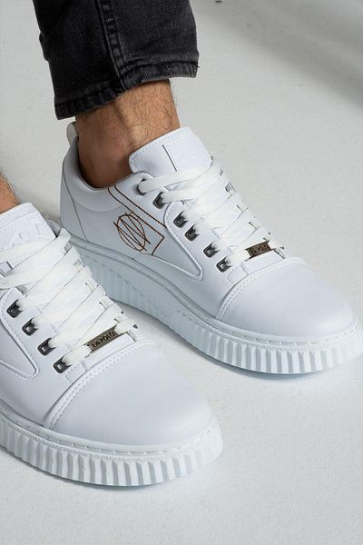 L.A Polo Stitched White Color Casual Men's Sneakers